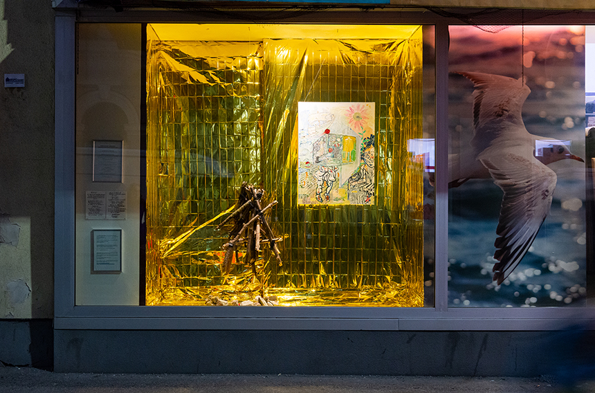 Daniel Krammer; Schaufenster Denis; Installation; Malerei; Foto: Martina Gasser